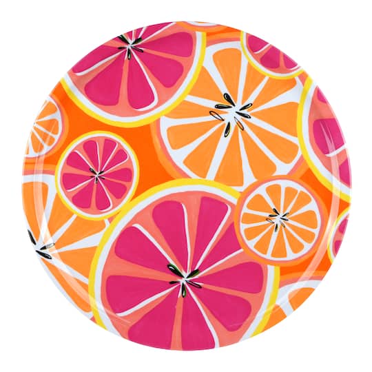 17&#x22; Pink Round Citrus Tray by Ashland&#xAE;